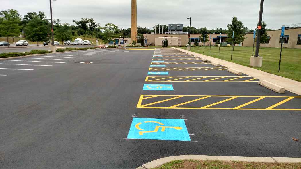 Laser Striping Parking Lot in CT